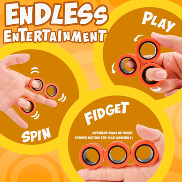 Yrissmiss Fidget Toys Adults Pack 5Pcs,Fidget Spinner With Magnetic Rings Gyro,Fidget Controller Autism Sensory Toys,Adhd Stress