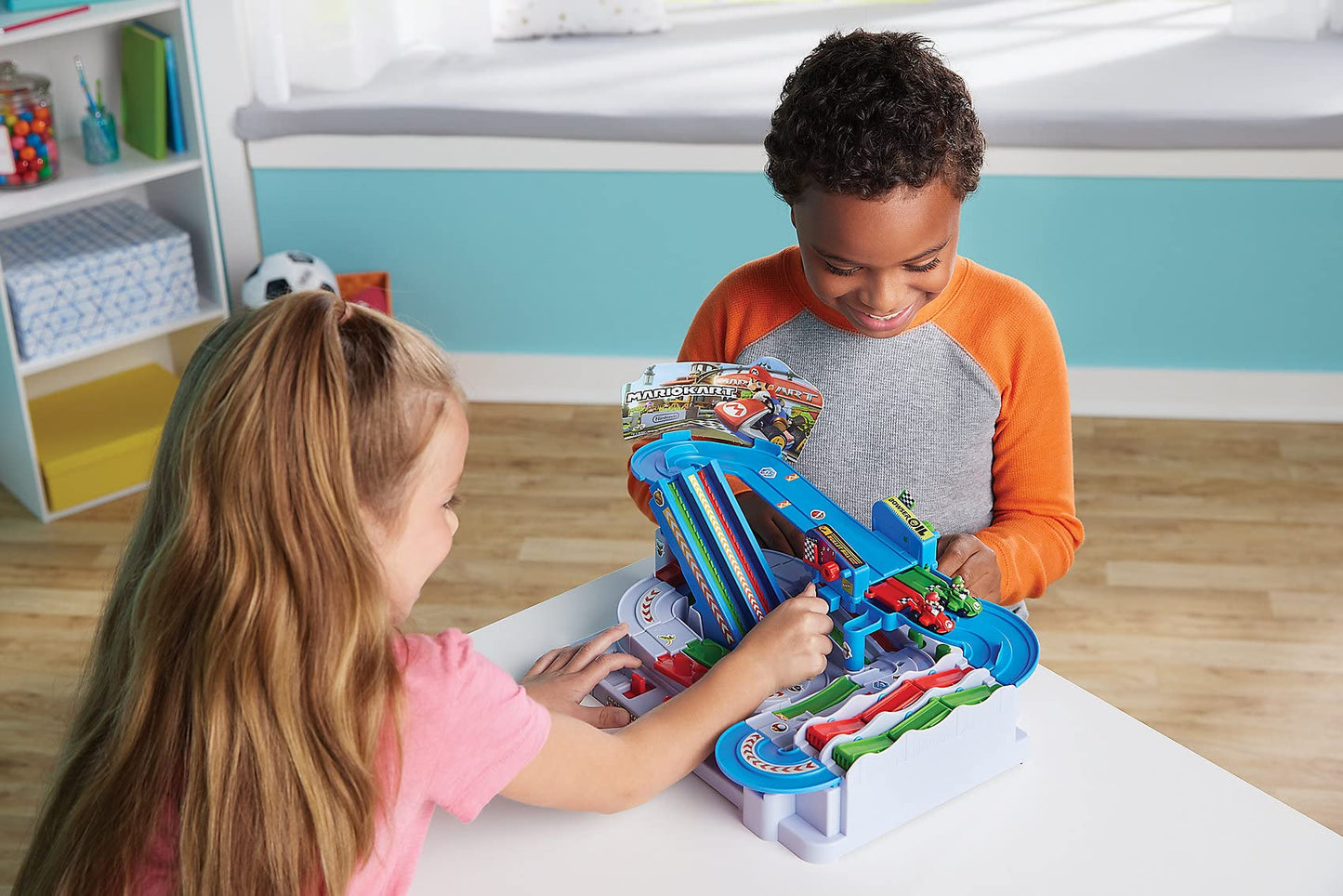 EPOCH Games Mario Kart Racing Deluxe - Obstacle Course with Mario & Luigi Figures, Ages 5+, Multi, Model 7390, Plastic
