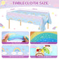 Unittype 3 Pcs Rainbow Table Cloths for Parties Rainbow Tablecloth Waterproof Table Cover Rainbow Clouds Birthday Tablecloth for