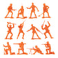 Tim Mee Plastic Army Men - Orange Toy Soldier Figures - 48pc Medium Set - Made in USA