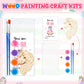 Leinuosen 28 Sets Unicorn Party Favors Wood Painting Craft Kits with Art Supplies and Inspirational Cards Thank You for Coming G