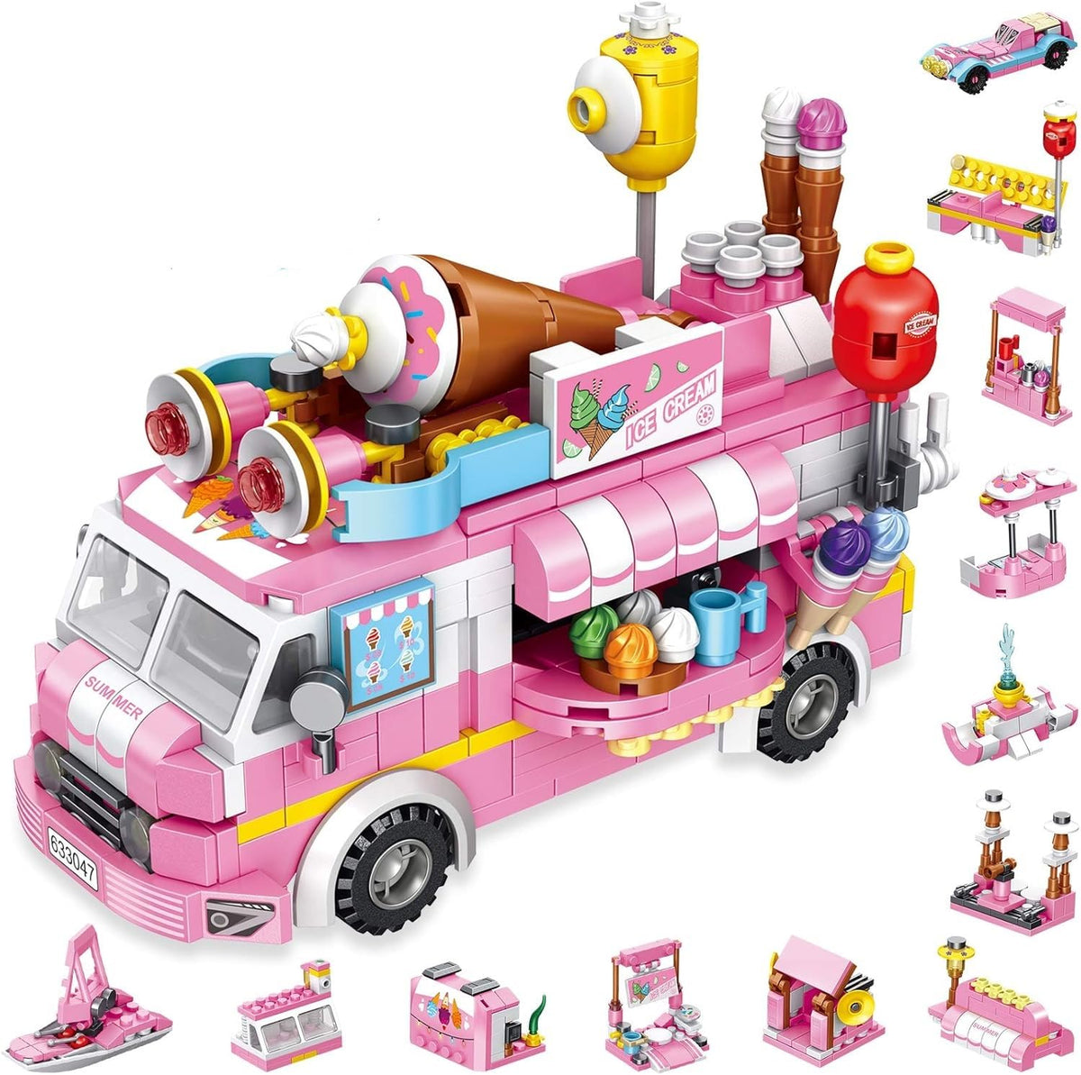 Bestie Toys Girls Building Blockstoys Ice Cream Truck Set Toys For Girls 25 Models Pink Building Bricks Toys Stemtoys Valentines