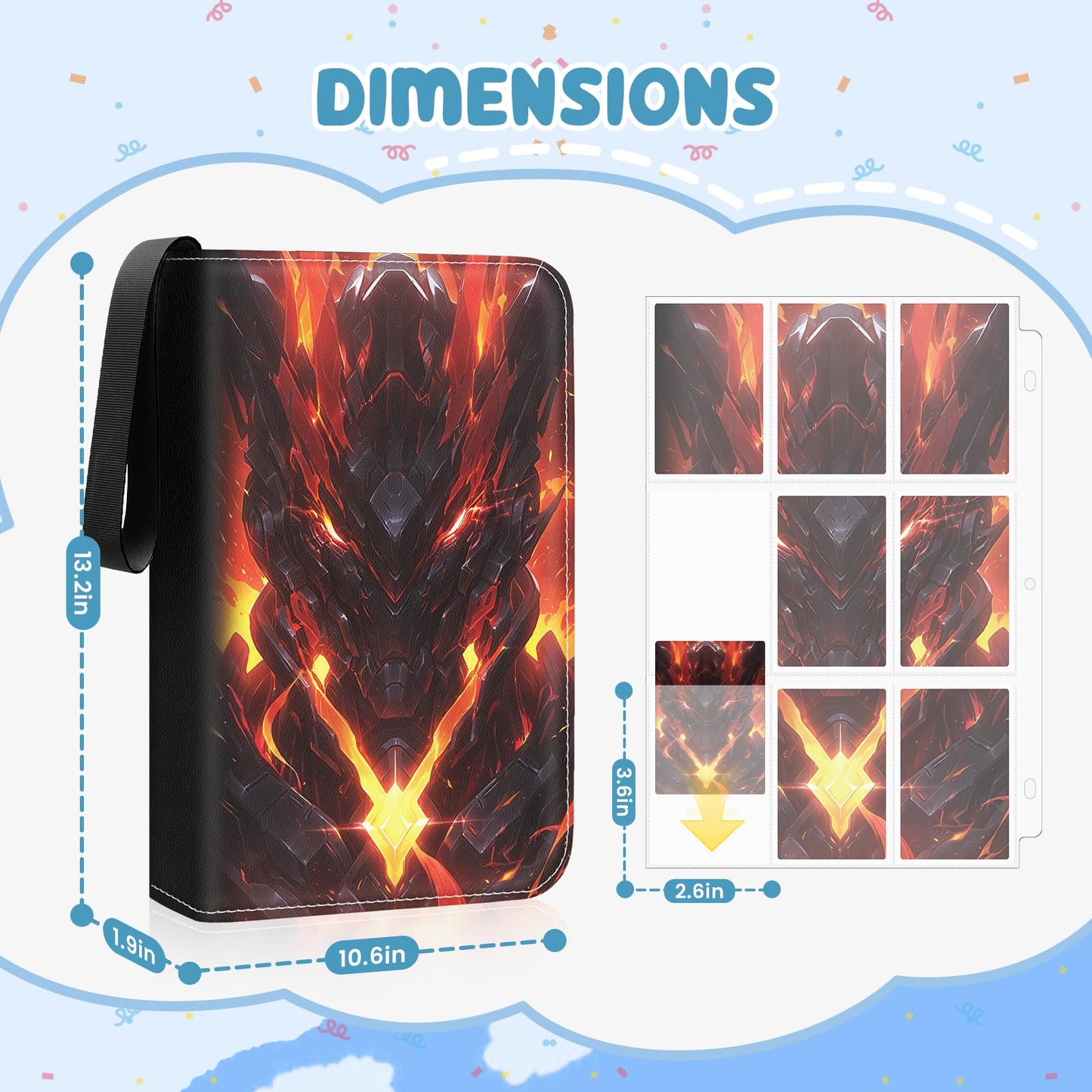 Winsing 9-Pocket Card Binder  3 Ring Trading Card Holder Album  900 Cards Large Zipper Collection Binder - enhanced Card Storage Organizer for Sports  Baseball  Photocard  Football  Game Black Red