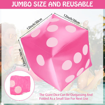 3 Pack Inflatable Dice Jumbo Giant Inflatable Dice Large Inflatable Dice Toy for Indoor Outdoor Broad Game Ludo Pool Party Favor