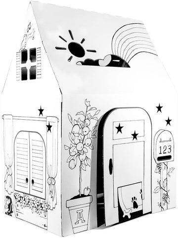 Easy Playhouse Clubhouse - Kids Art And Craft For Indoor And Outdoor Fun, Color, Draw, Doodle On This Blank Canvas - Decorate An