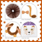 5 Pcs Lion Costume Set Lion Ears Headband Tail Bowtie Tutu Skirt And Lion Face Sticker For Girls Kids Halloween Cosplay Party