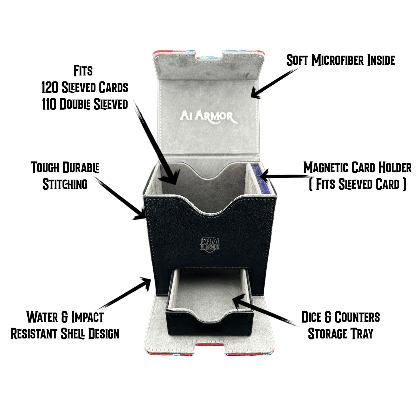 Ai protective covering MTG Commander 100+ Card Custom Art Deck Box With Storage (Forest)