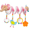 Car Seat Toys For Babies Boys Girls 0 2 4 6 7 9 10 11 12 Months,Spiral Hanging Plush Toys Activity Stroller Toy Sensory Hanging