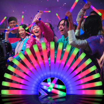 Wellent 48 Pcs Led Foam Glow Sticks, Bulk Glow Sticks, Glow In The Dark Party Supplies With 3 Modes Colorful Flashing, Neon Part