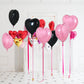 TONIFUL 30Pcs 18 Inch Pink Black Heart Balloons Valentines Day Heart Shape Foil Mylar Balloons Decoration for Romantic Valentine