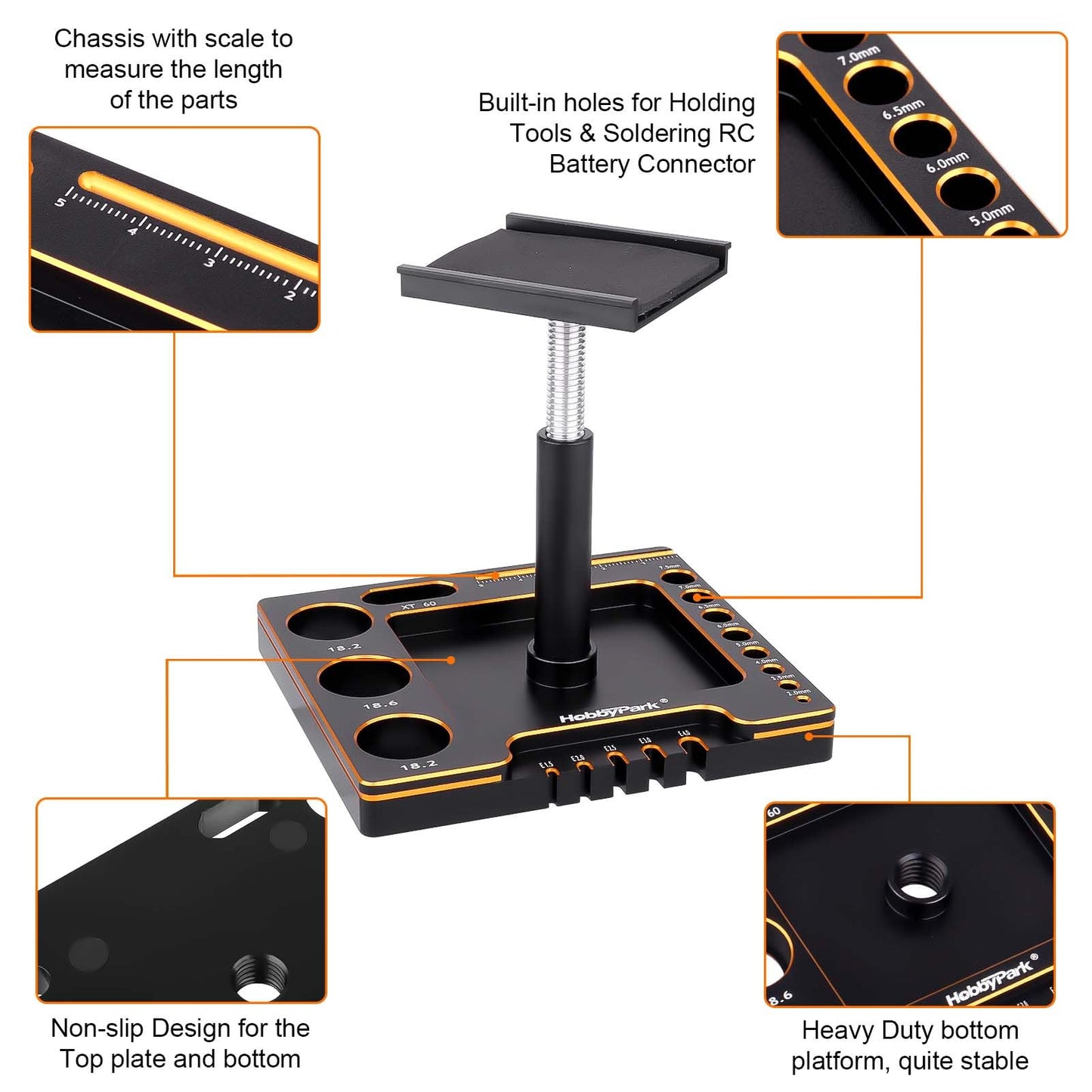 HobbyPark 1/18 1/24 RC Crawler Work Stand 360 Degree Rotation Lift Or Lower RC Car Repair Workstation for TRX4M TRX4MT Axial SCX