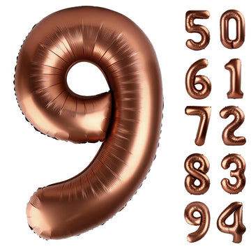 Dark Brown 9 Balloon, Coffee Brown Number Balloons 40 Inch, 9Th Giant Chocolate Brown Birthday Decorations For Boys Girls,19Th 2
