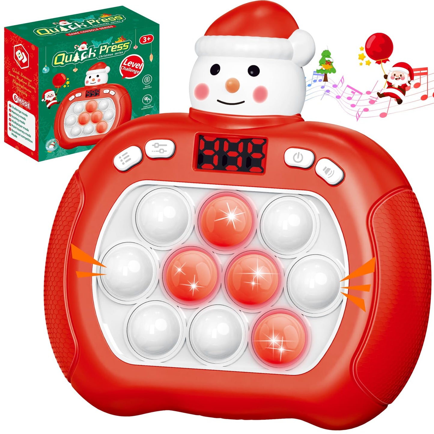 Upgraded Pop Push Game Toy For Kids, Quick Fast Push Pop Puzzle Handheld Game Light Up Fidget Toy 8-12, Pop Bubble Sensory Toys