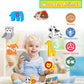 Wooden Animal Puzzles Toys for Toddlers,24 Pcs Farm and Safari Animal Figures,Animal Matching Sorting Stacking Toys for Boys Chi