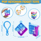 100 Pack Square Pop Fidget Keychain Pop Fidget Toys Bulk Party Favors For Kids 4-8,8-12 Years, Goodies Bag Stuffers Bulk, Gift F