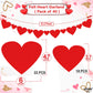 KatchOn, Red Valentines Day Garland - Pack of 40 | Felt Heart Garland for Valentines Day Decorations | Valentine Garland, Galent