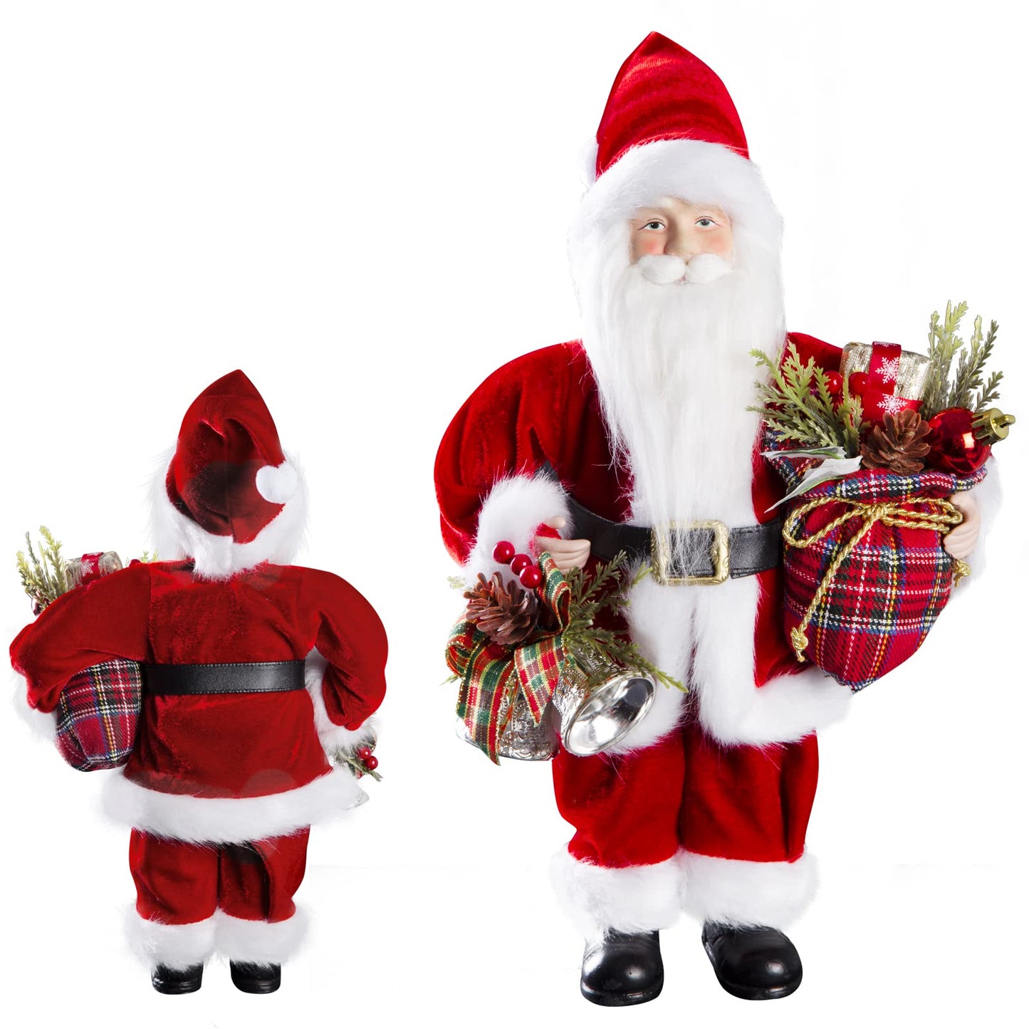 Uten 12' Santa Claus Decorations, Christmas Standing Figurine With Gifts Bag And Bell For New Year Christmas Decoration Navidad Natal Gifts.