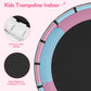 LotFun 60" Trampoline for Kids - 5 FT with Enclosure, Basketball Hoop, 440 LBS Capacity, Adjustable Height, Pink-Blue