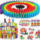 Royaldeals Dominoes Blocks Set 12 Colours Wooden Toy Building And Stacking (120Pcs)