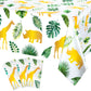 Tudomro 3 Pcs Jungle Safari Tablecloths Plastic Wild One Table Cover Waterproof Jungle Animal Table Cloth Palm Leaves Tablecloth