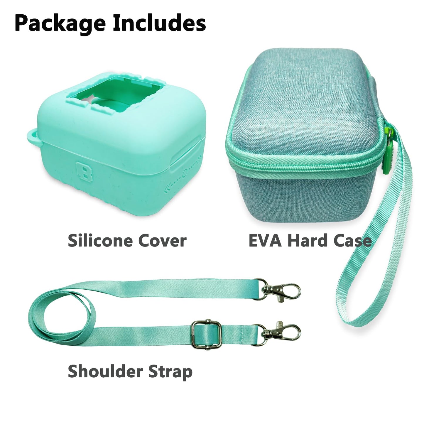 Jchpine Hard Carrying Case And Silicone Cover For Bitzee Interactive Toy Digital Pet, Protective Case For Bitzee Virtual Electronic Pets Accessories (For Original 15 Animals) (Teal)