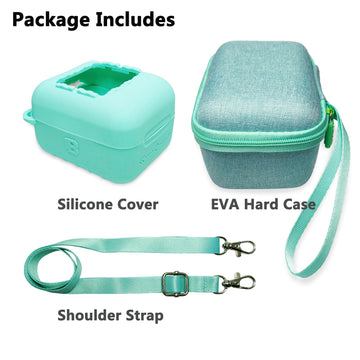 Jchpine Hard Carrying Case And Silicone Cover For Bitzee Interactive Toy Digital Pet, Protective Case For Bitzee Virtual Electronic Pets Accessories (For Original 15 Animals) (Teal)