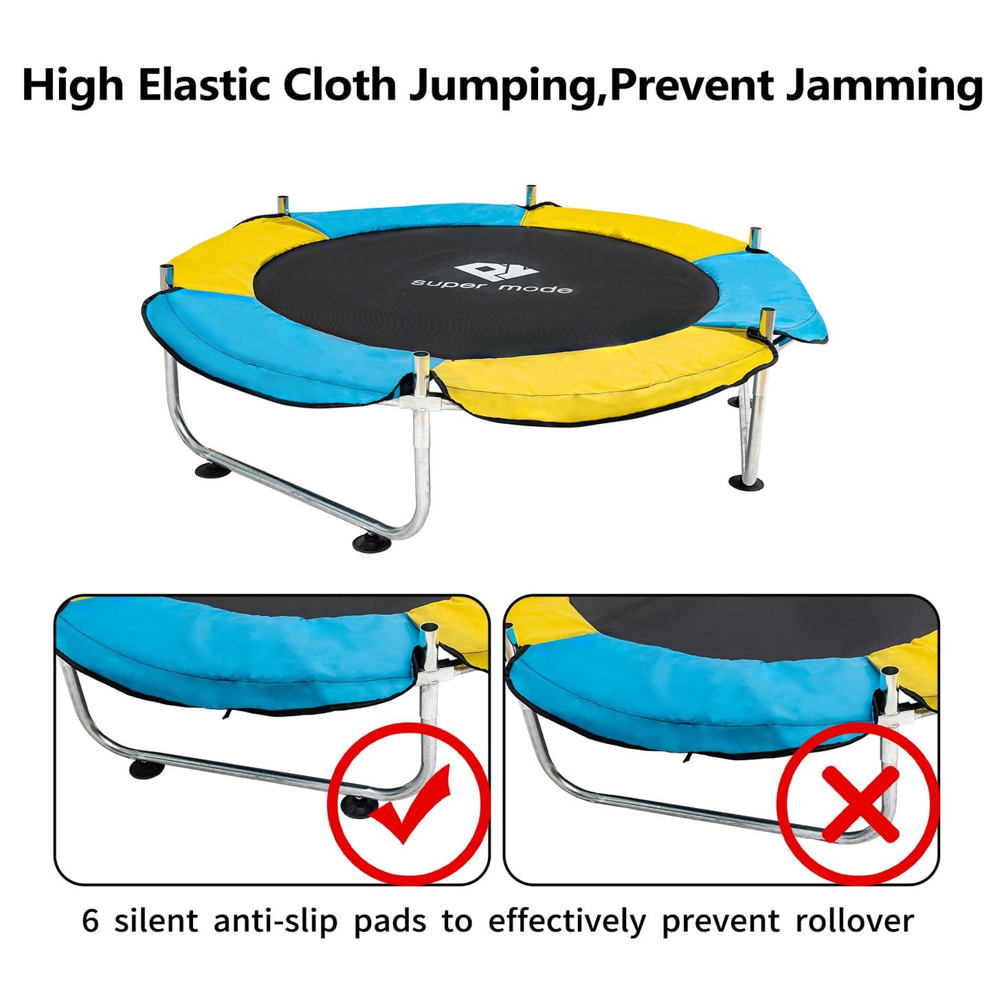 Trampoline For Kids, 5Ft Adjustable For Toddler, Indoor/Outdoor Baby Trampoline With Enclosure Net, Gifts For Boys & Girls