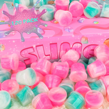 120 Pack Galaxy Slime Kit  Mini Bulk Slimes Stress Relief Toys for Girls Boys  Smooth and Soft  Party Favors  Goodie Bag Stuffers  Classroom Exchange Prizes  Valentines Slime Putty for Kids