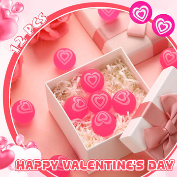 Leitee 30 Pcs Valentines Bouncy Balls 32 Mm Valentines Day Party Favors Glow In The Dark Heart Shaped Stress Relief Fidget Toys