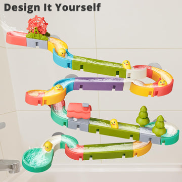 Socbtnso Duck Slide Toys, Bath Toys For Kids Ages 4-8, Diy Building Kit For Ages 5-7, Bathtub Time Birthday Gift For Toddler 3 +