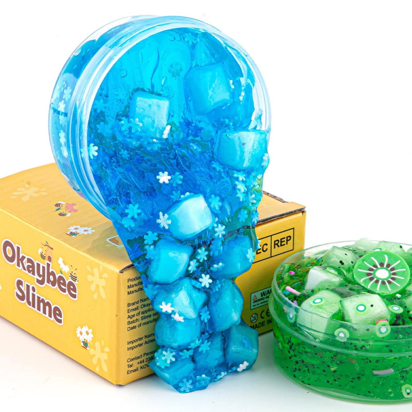 Blue Clear Slime, Non-Sticky And Good Stretchy Premade Crunchy Slime, Slime Party Favors For Girls And Boys Ages 8-12, Slime Sen
