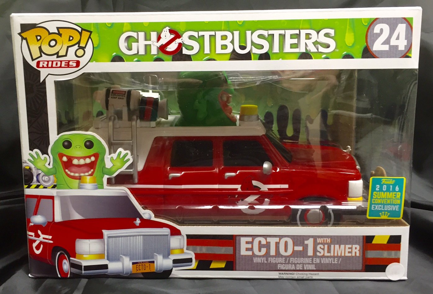 Funko POP! Movies ECTO-1 with Slimer Exclusive Vinyl Figure Set - White/Green, Model 9925