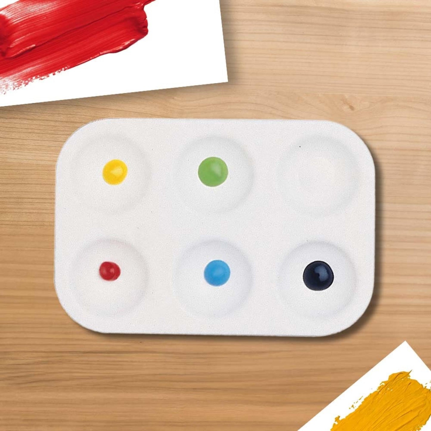 School Smart Paint-Rite Tray With 6 Wells, 3-1/2 X 5-1/4 Inches, White, Pack Of 12