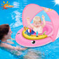Baby Pool Float With Canopy Upf50+ Sun Protection, Baby Floats For Pool 6-12-24 Months Infant Toddler, Durable Baby Swim Float W
