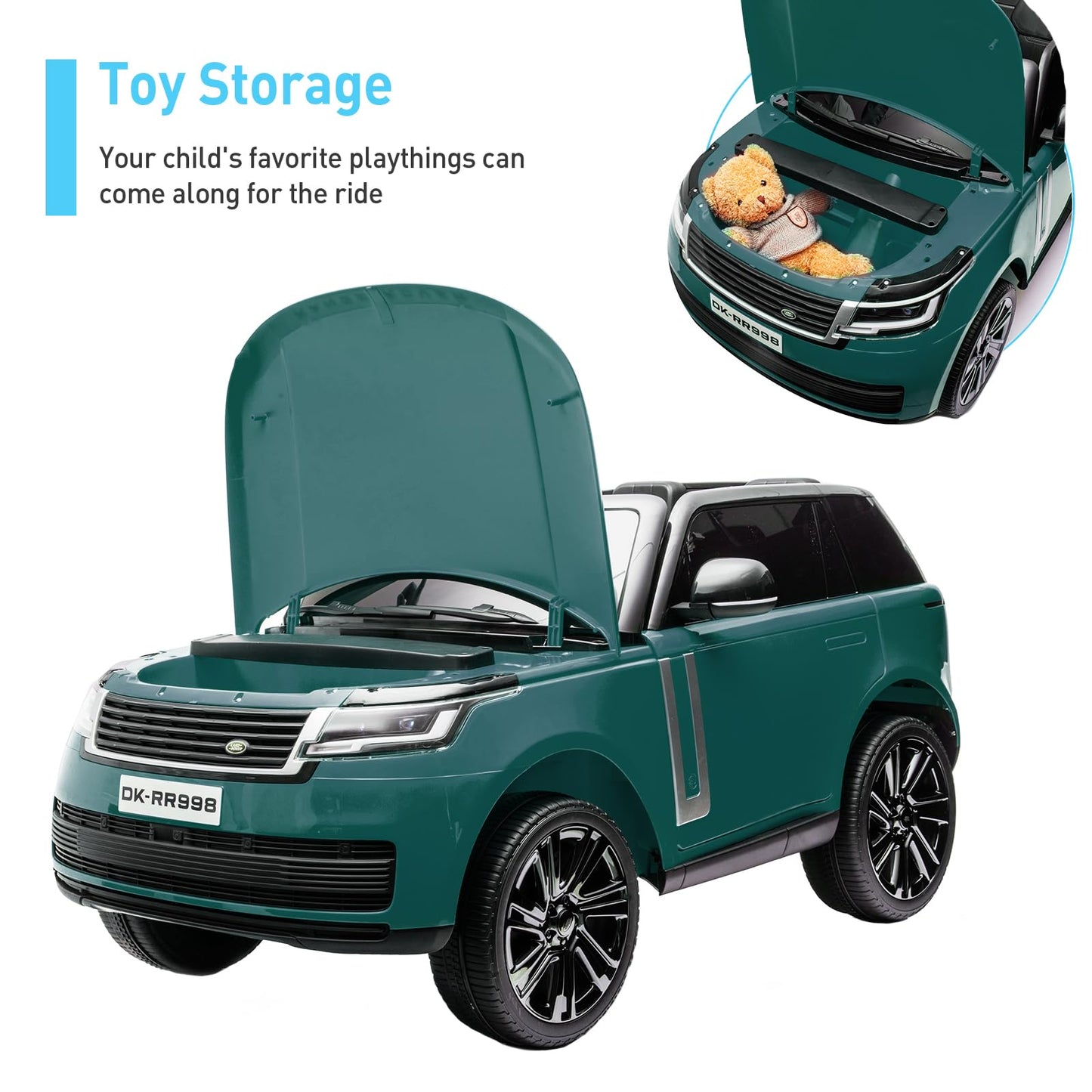 24V Officially Licensed Land Rover Ride On Car, Towallmark 2-Seater w/Parent Remote Control, 3 Speeds, Wireless Music, Spring Su