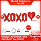 Red Xoxo Ballloons Red Heart Balloons Red Valentins Day Decorations Balloons For Valentines Day Bridal Shower Wedding Party Deco