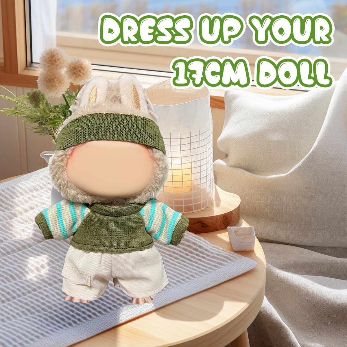 CPCOIN Doll Accessories 3 Piece enhanced Fashion Clothes Suitable for 17cm Sitting & Standing Dolls (No Doll) Exquisite Neutral Style Outfit Set for Collectible (Style 3)