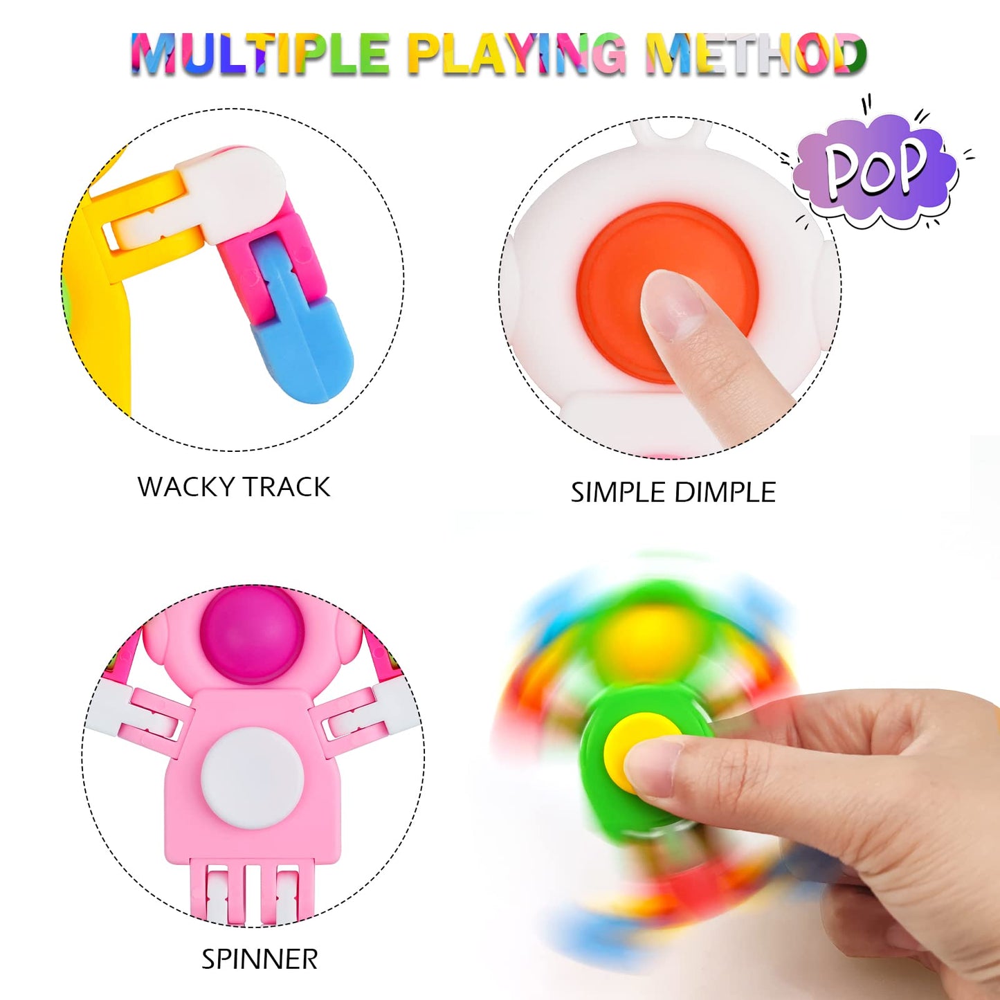 Soullife 24 Pack Pop Fidget Spinners Bulk, Deformable Astronaut Key Chain Fidget Toys Bulk, Stocking Stuffers Birthday Gifts Party Favors For Kids, Student Gifts Classroom Prizes