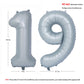 40 In Matte Gray Number Balloons Helium Foil Mylar Balloon Birthday Party Banquet Decoration 19