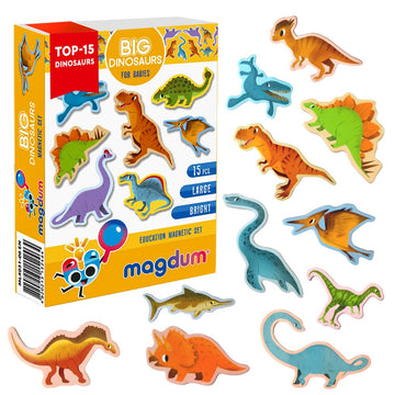 Dinosaur Magnets - Fridge Magnets For Kids -15 Large Fridge Magnets For Toddlers -Refrigerator Magnets For Kids- Baby Magnets Animal Magnets Kids Magnets - Toddler Toys Magnetic Toys Baby Toys