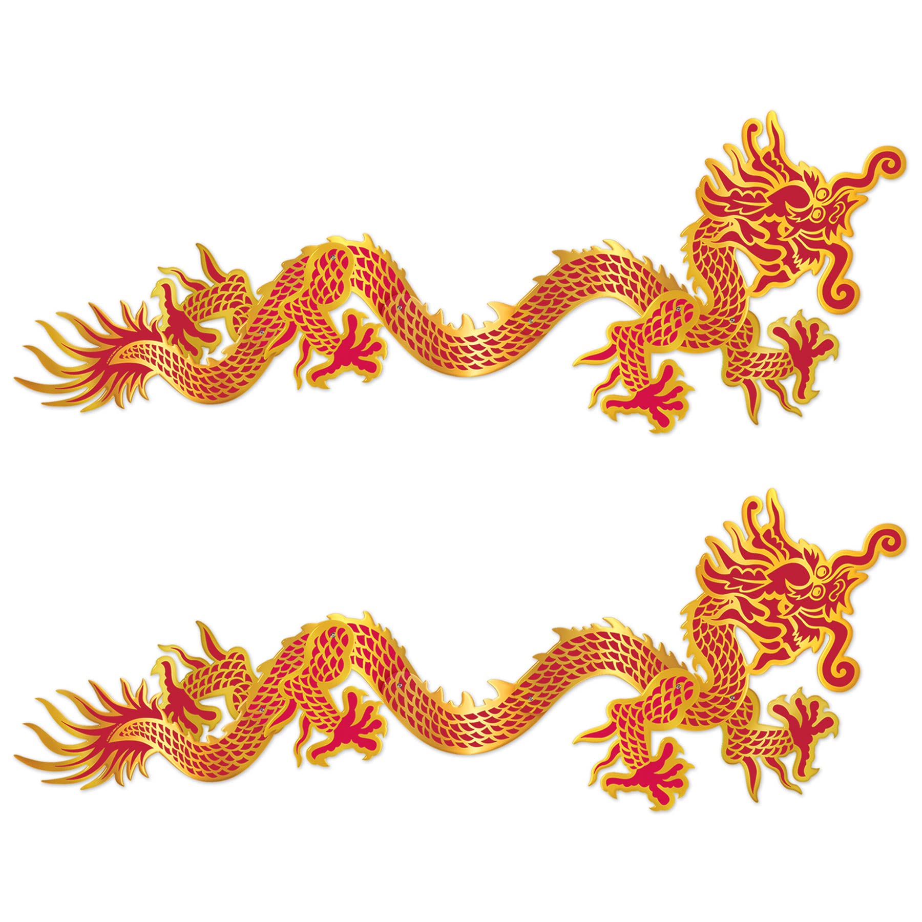 Beistle 2 Piece Chinese New Year Decorations Jointed Dragon Cut Outs for Asian Theme Party Supplies, Celebrating with You Since 