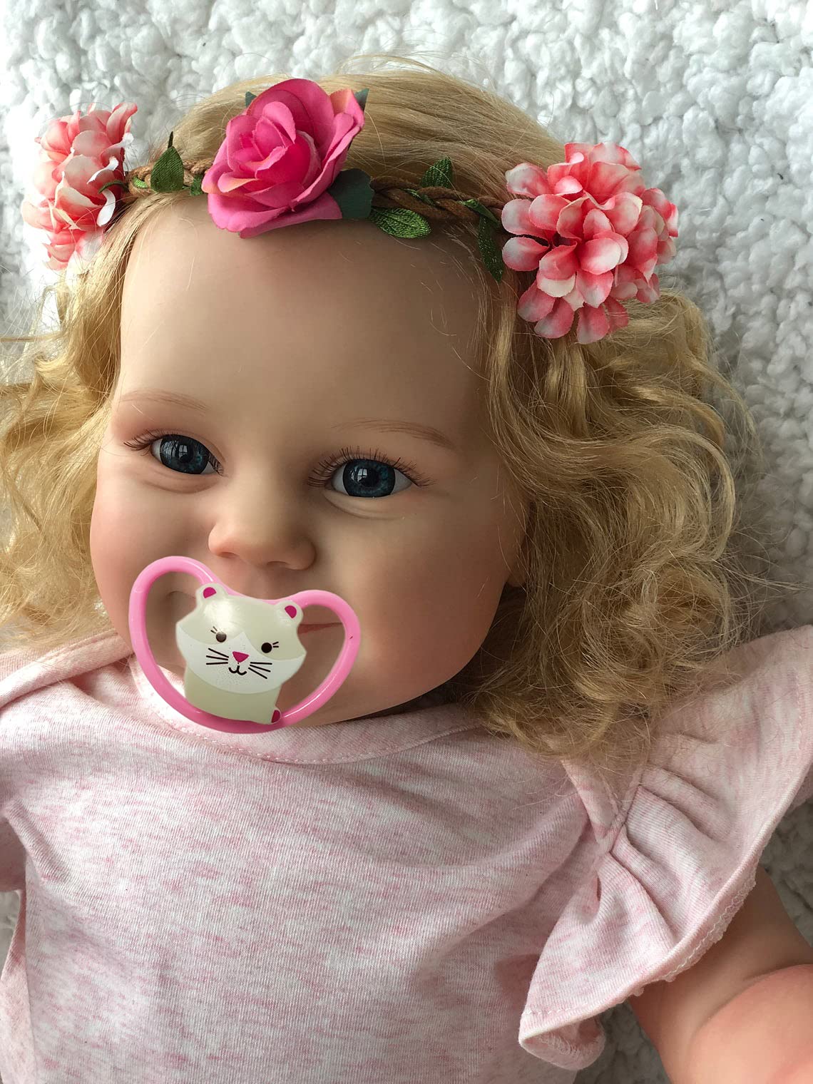 Icradle 20' Realistic Reborn Baby Doll Girl With Rooted Blonde Hair, Silicone Toddler Toy For Ages 3+