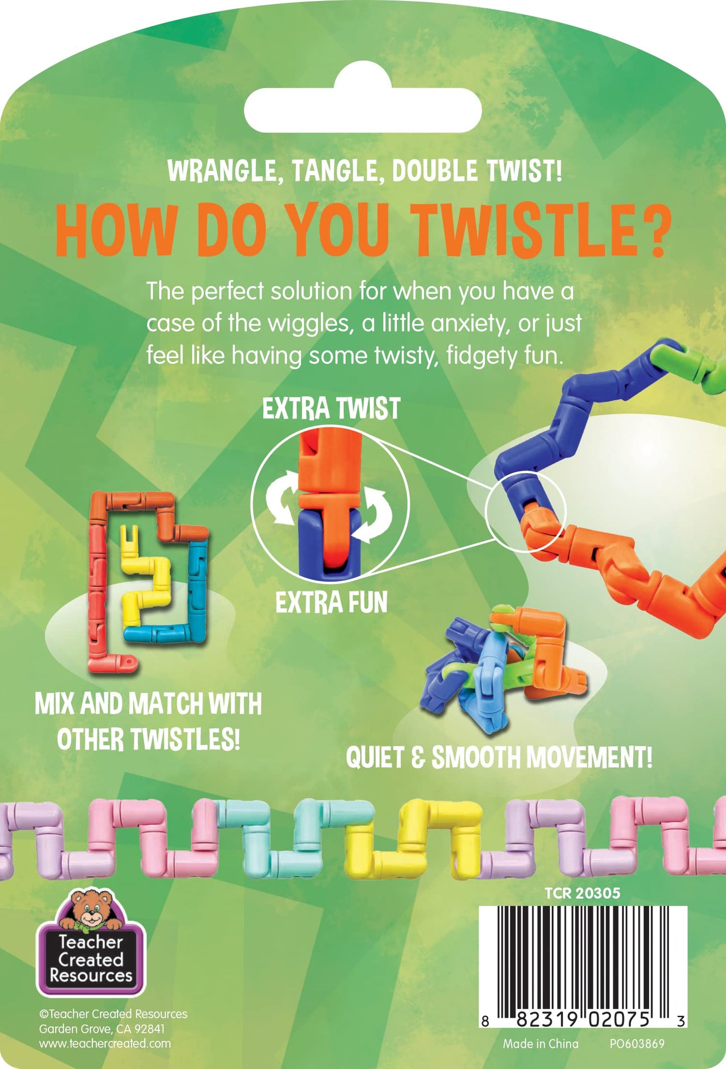 Twistle Double Twist Fidget Sensory Toy - Bright Splash