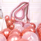 Aule 40 Inch Big Rose Gold 4 Balloon Number Large Foil Helium Number Balloons 0-9 Jumbo Giant Happy 4Th Birthday Party Decoratio