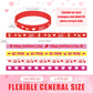 Remuuly 150 Pieces Valentine's Day Bracelets Rubber Silicone Wristband with 5 Patterns Valentines Gifts Party Favors for Goodie