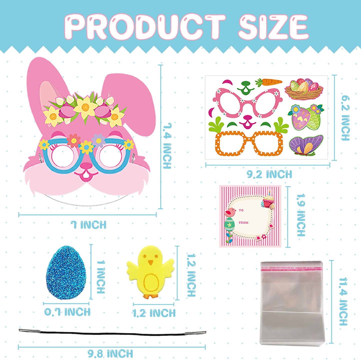 24 Sets Bunny Masks Craft Kits Easter Face Masks Diy Paper Easter Party Mask Art Sets Bunny Face Stickers For Kids Classroom Act