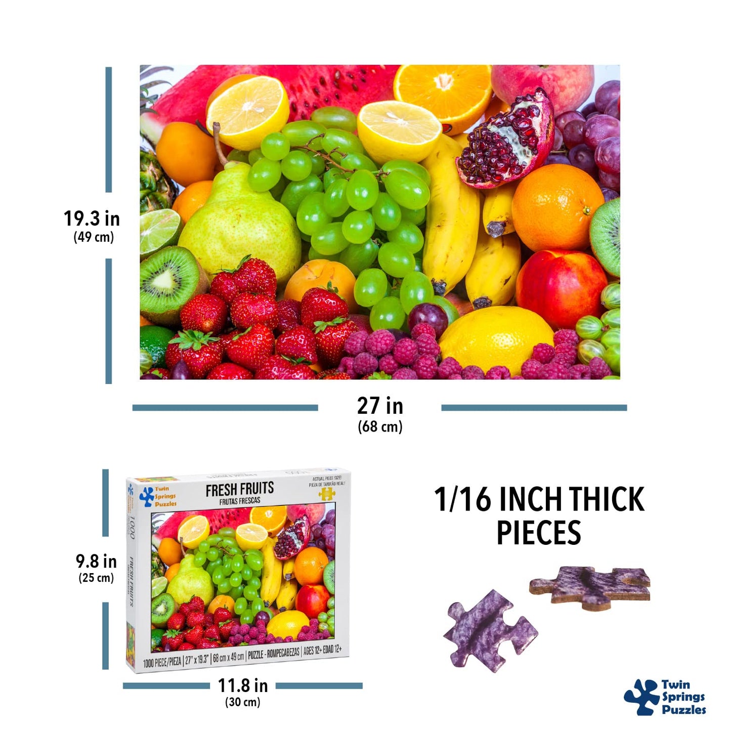 Fresh Fruits Twin Spring Goods 1000 Piece Jigsaw Puzzle 1,000 Pcs