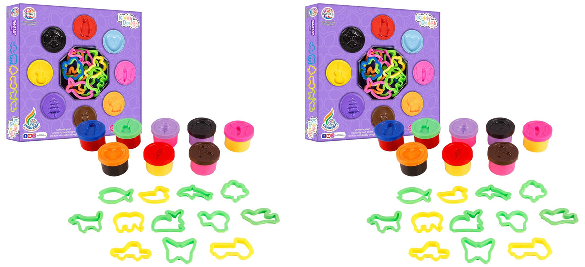 Fantasy Dough Clay 8In1 By RatnaS  Multicolor Clay Set For Kids | Vibrant Colors, Creative Designs, 12 Plastic Moulds | Educat