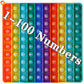 Dk-Simina Large P0Pp With Numbers, Rainbow Square Dimples Fidgett Ttoy 100 Bubble Math Toy Learning Tool For Teachers To Make Various Math Operations (1-100 Numbers)