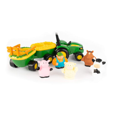 Tomy John Deere Animal Sounds Hayride Musical Tractor Toy - Musical Hayride Toddler Toys - Includes Farmer Figure, Tractor, And 4 Farm Animals - Toddler Music Toys - Ages 12 Months And Up
